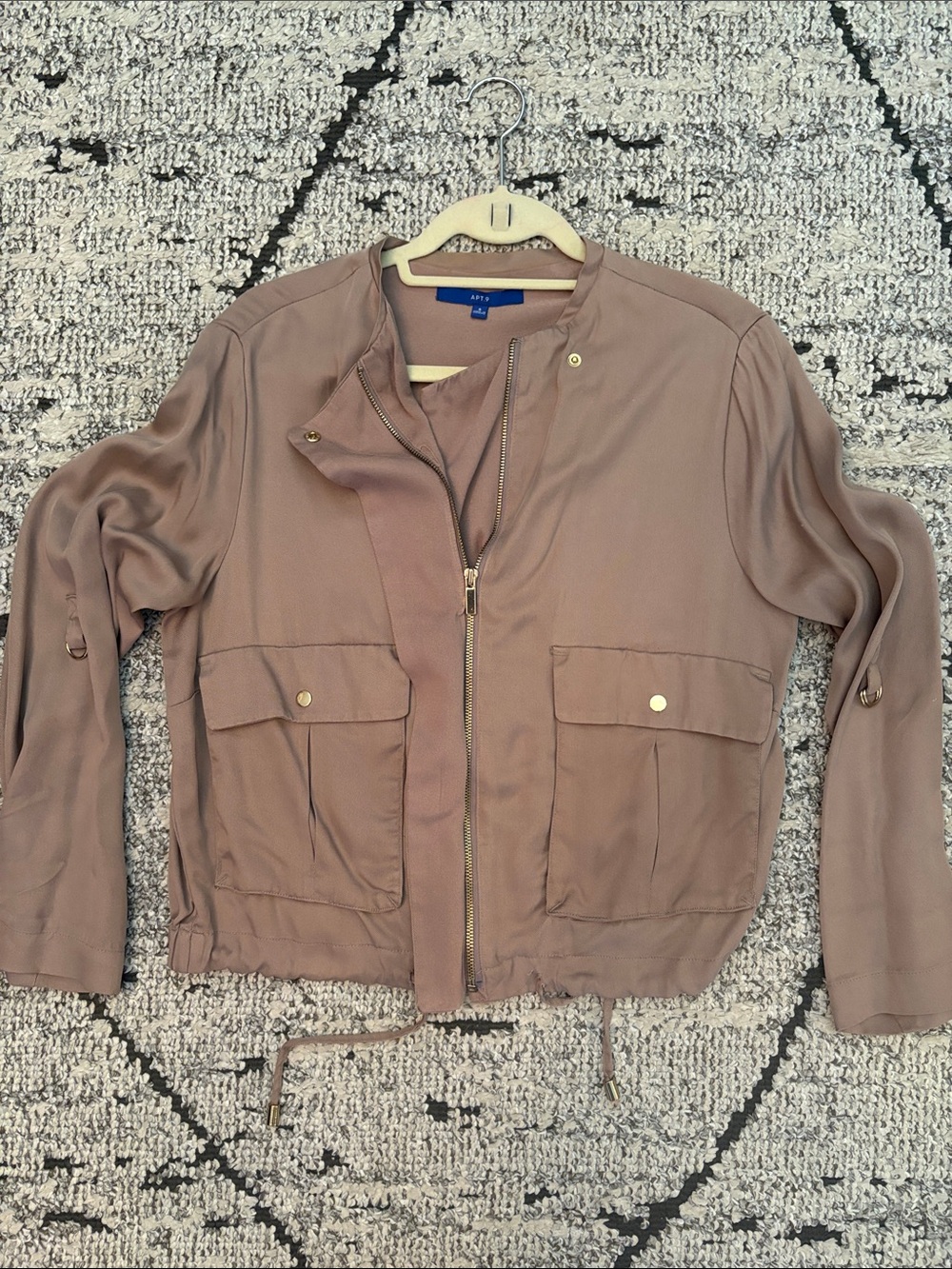 Apt. 9 Mauve-Taupe Utility Zip Jacket